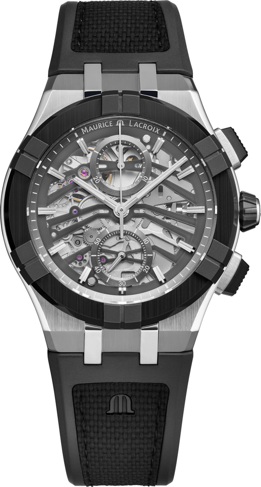 MAURICE LACROIX AIKONIC CHRONOGRAPH SKELETON AUTOMATIC 43MM AC8018-SSL20-030-2