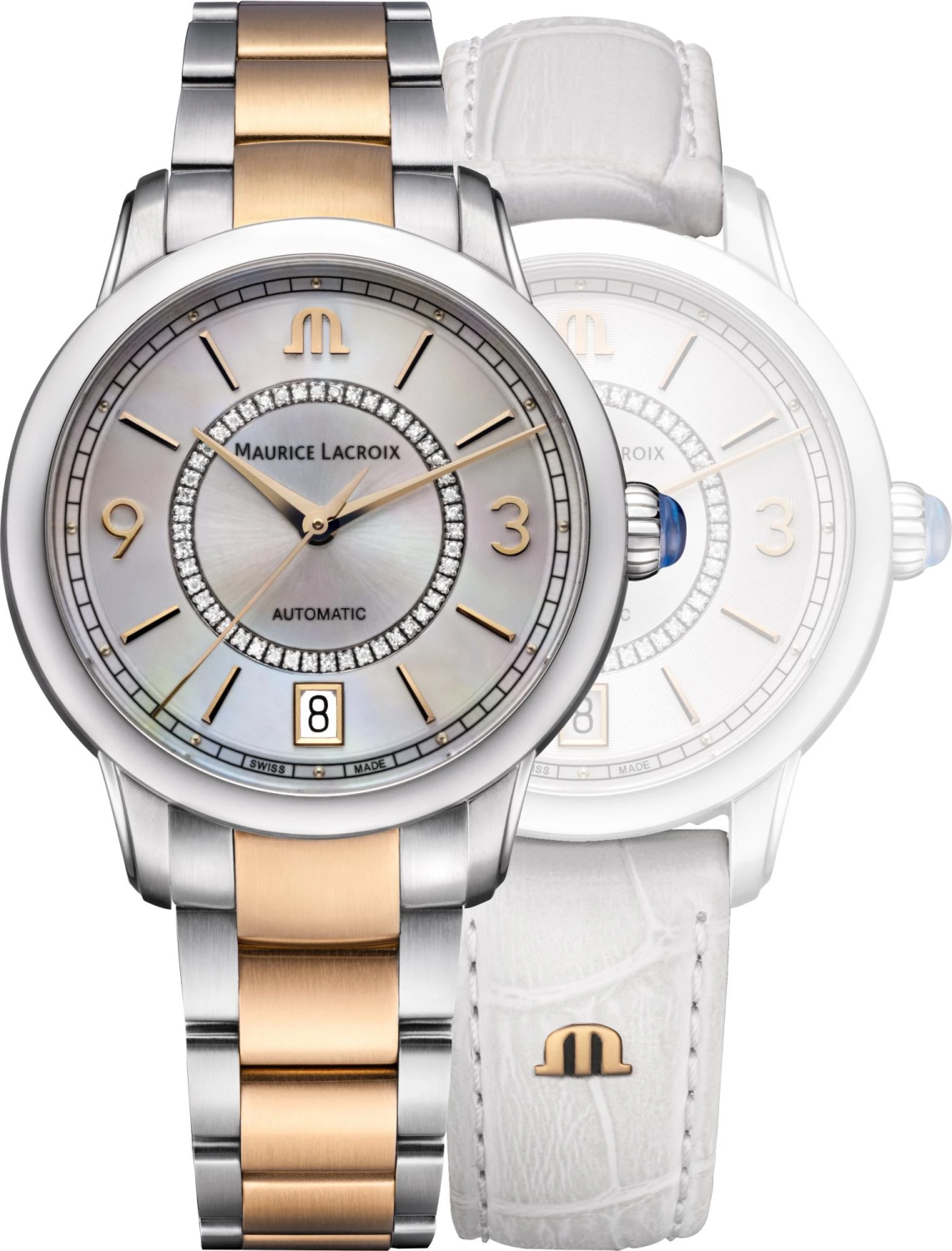 MAURICE LACROIX PONTOS AUTOMATIC DATE 34MM SET PT6006-PVP0E-120-F.
