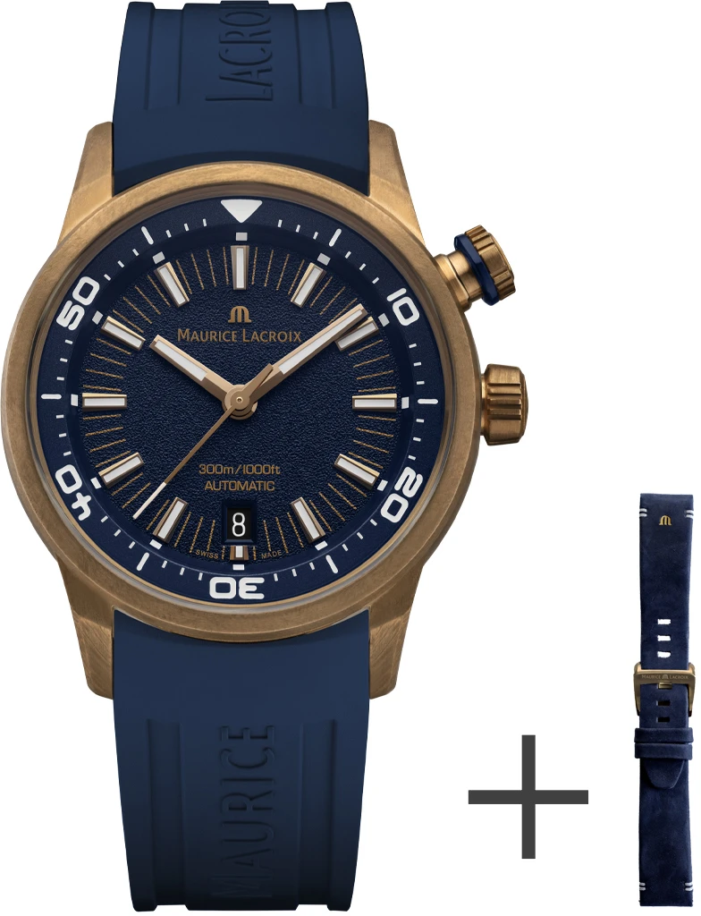 MAURICE LACROIX PONTOS S DIVER AUTOMATIC DATE SET 42MM LIMITED EDITION 500PCS PT6248-BRZ0B-430-4.