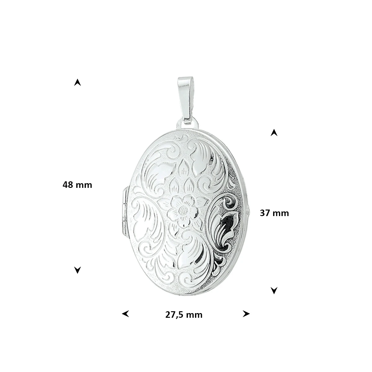 medaillon gravure 37 mm zilver wit