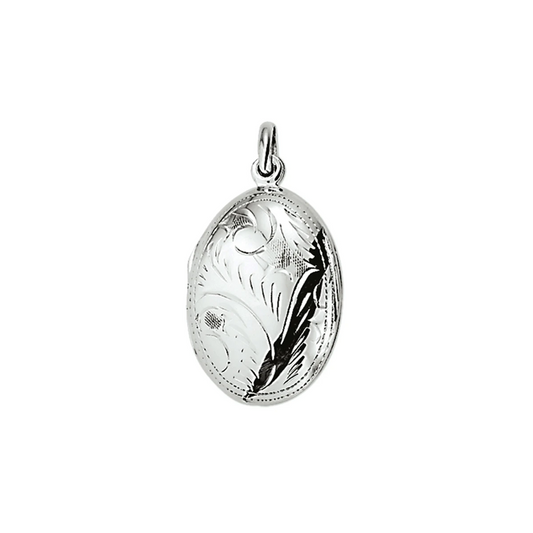medaillon gravure zilver gerhodineerd