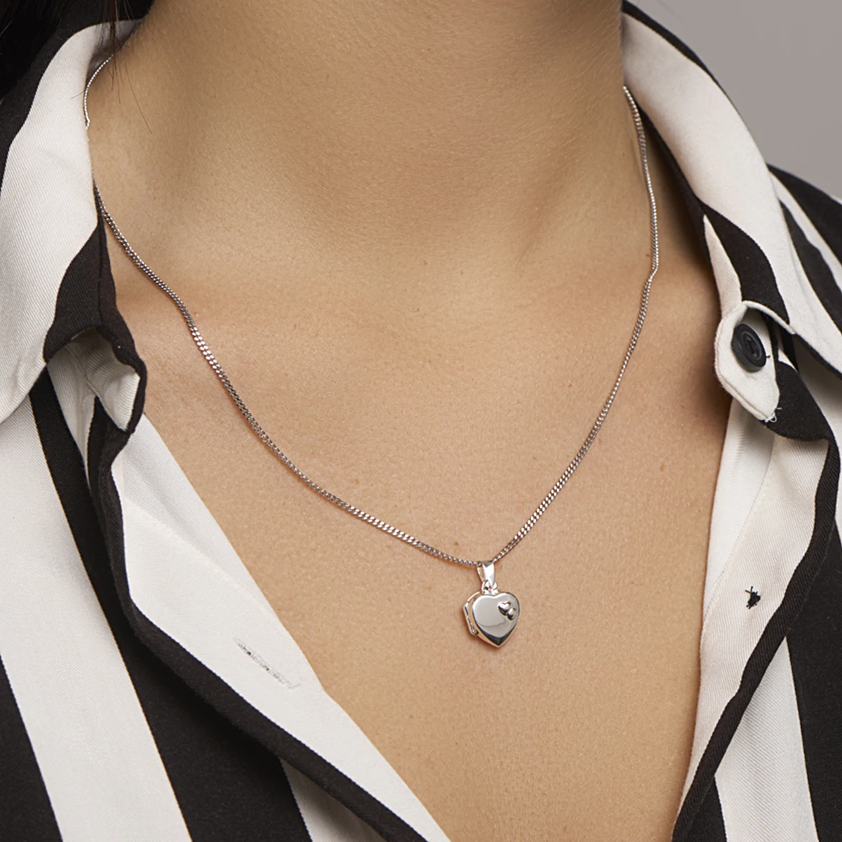medaillon hart 13 mm zilver wit