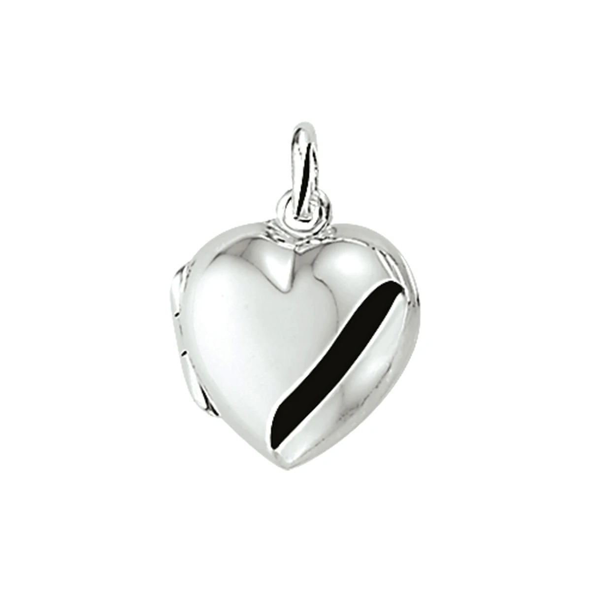 medaillon hart 14 mm zilver wit