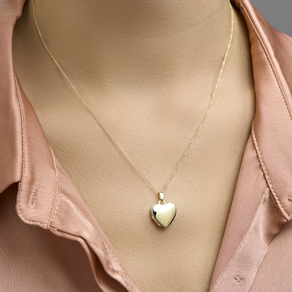 medaillon hart 14K geelgoud