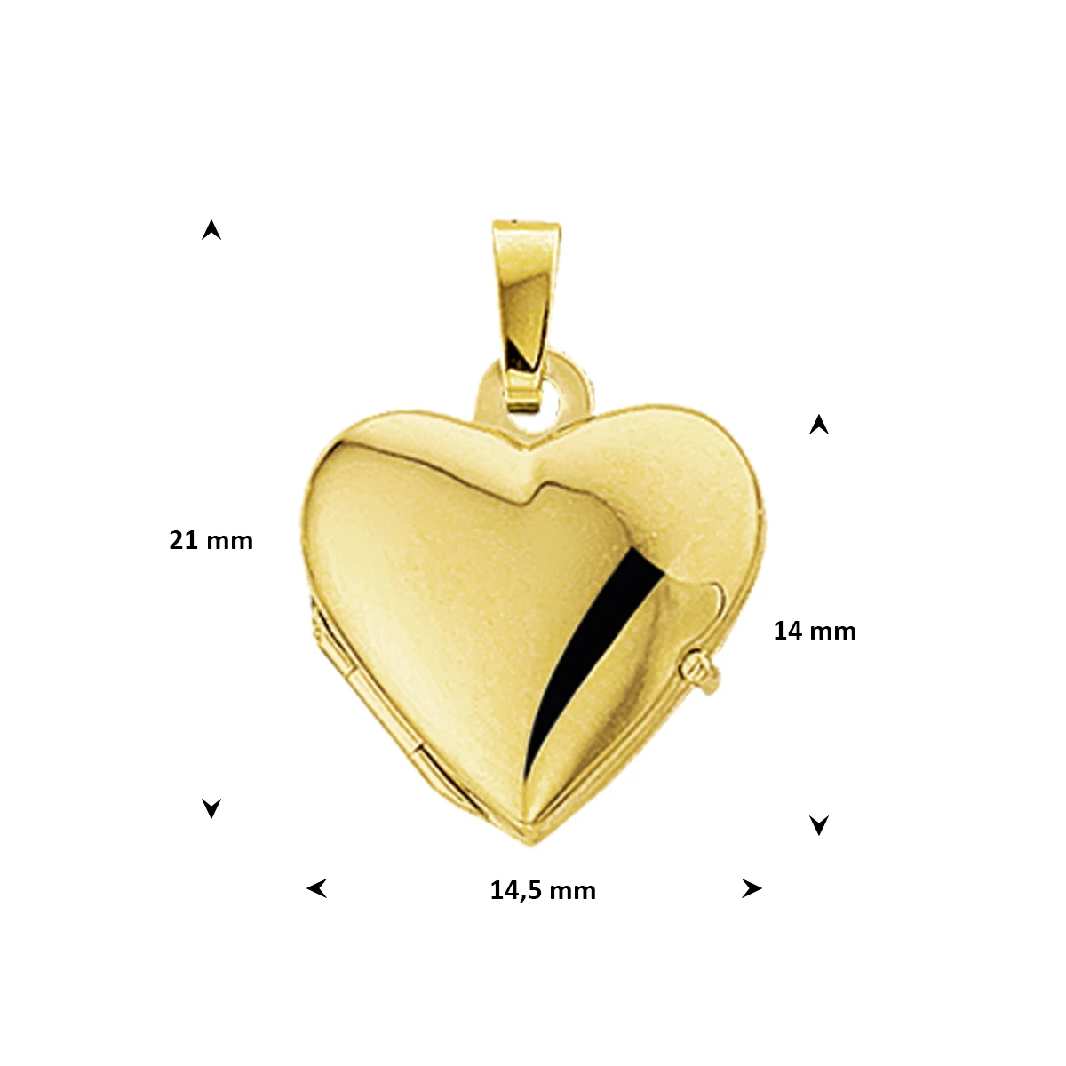 medaillon hart 14K geelgoud