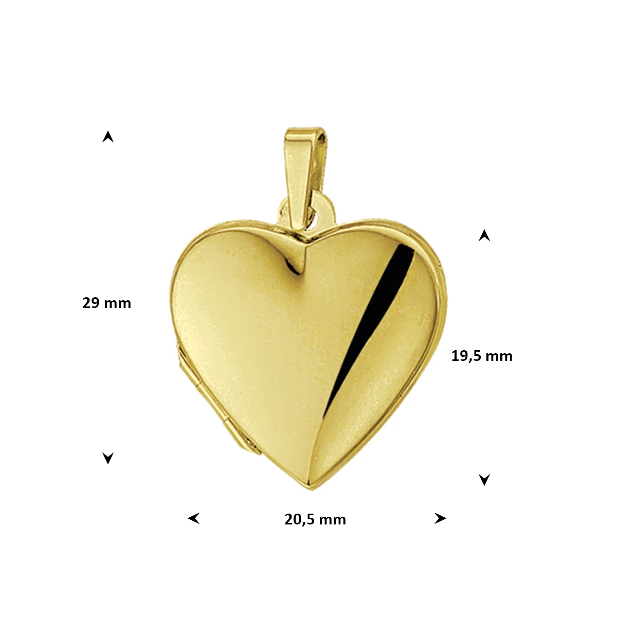 medaillon hart 14K geelgoud