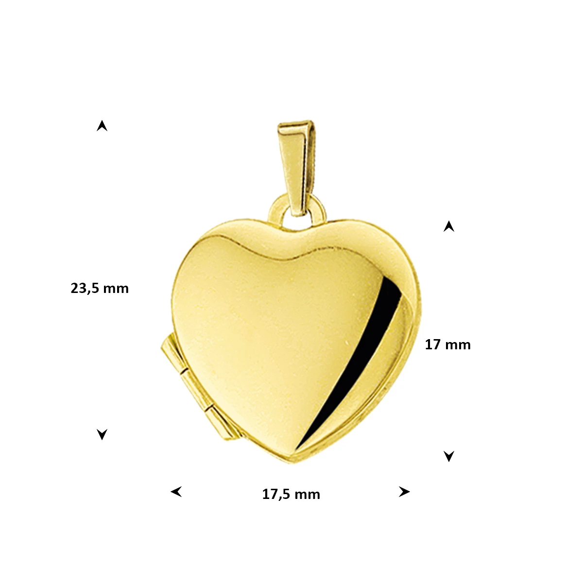 medaillon hart 14K geelgoud