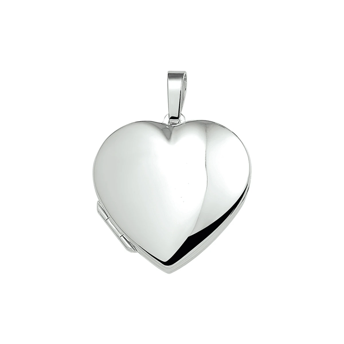medaillon hart 28 mm zilver wit