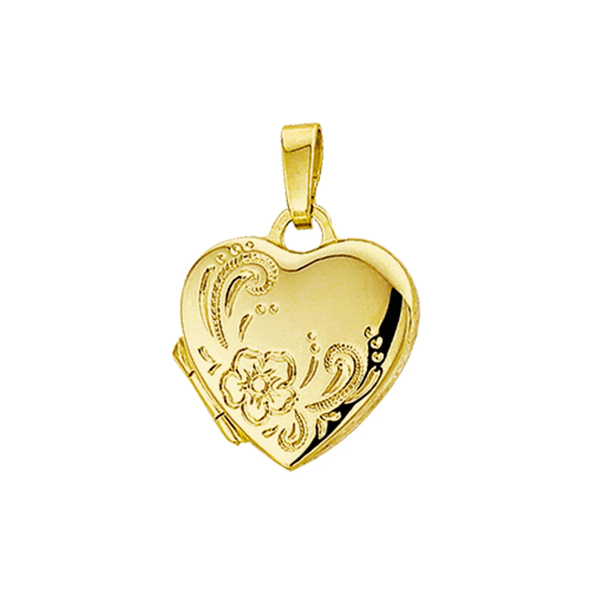 medaillon hart gravure 14K geelgoud