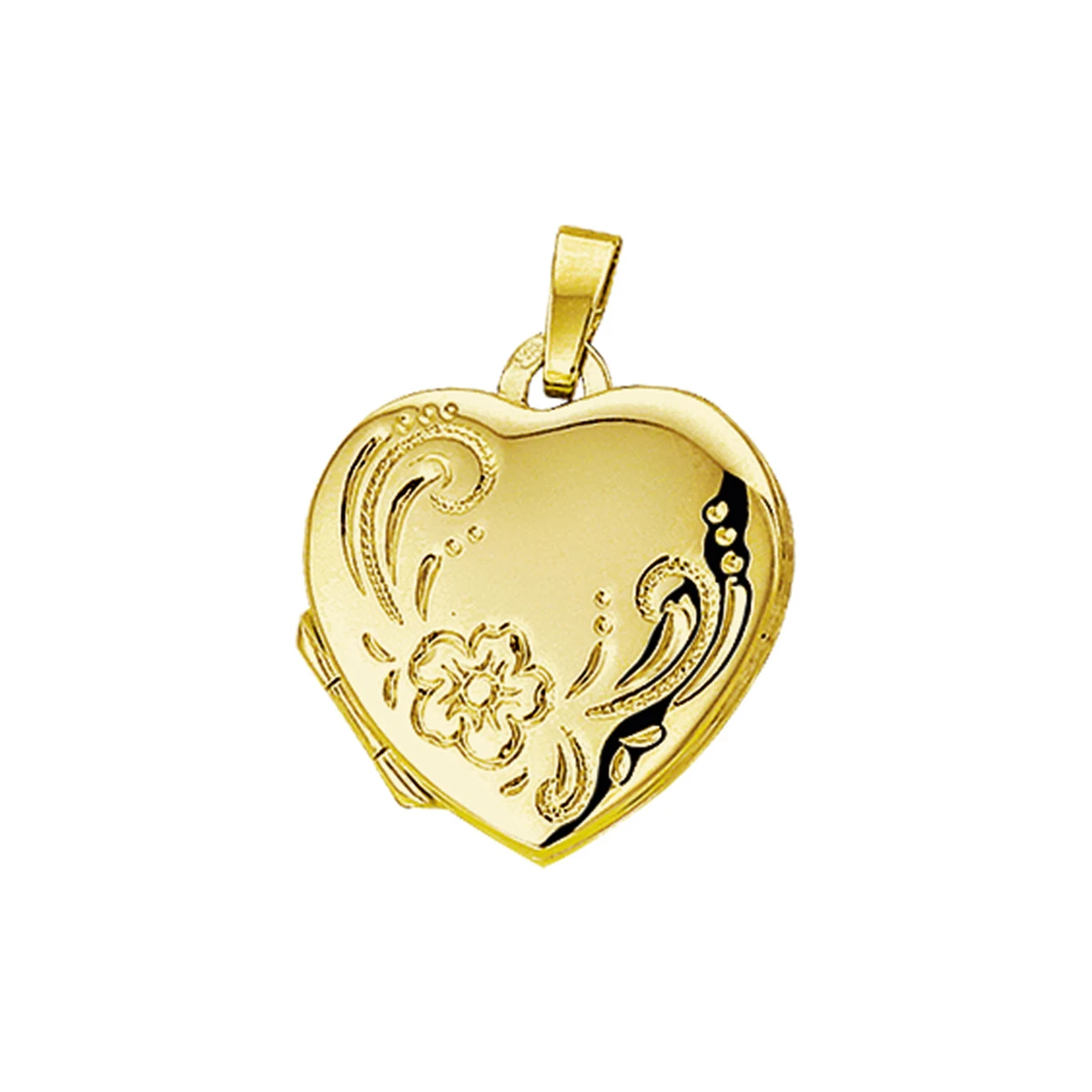 medaillon hart gravure 14K geelgoud