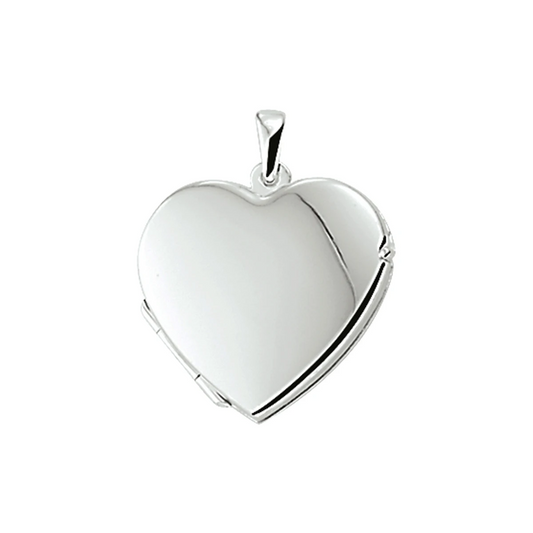 medaillon hart zilver wit