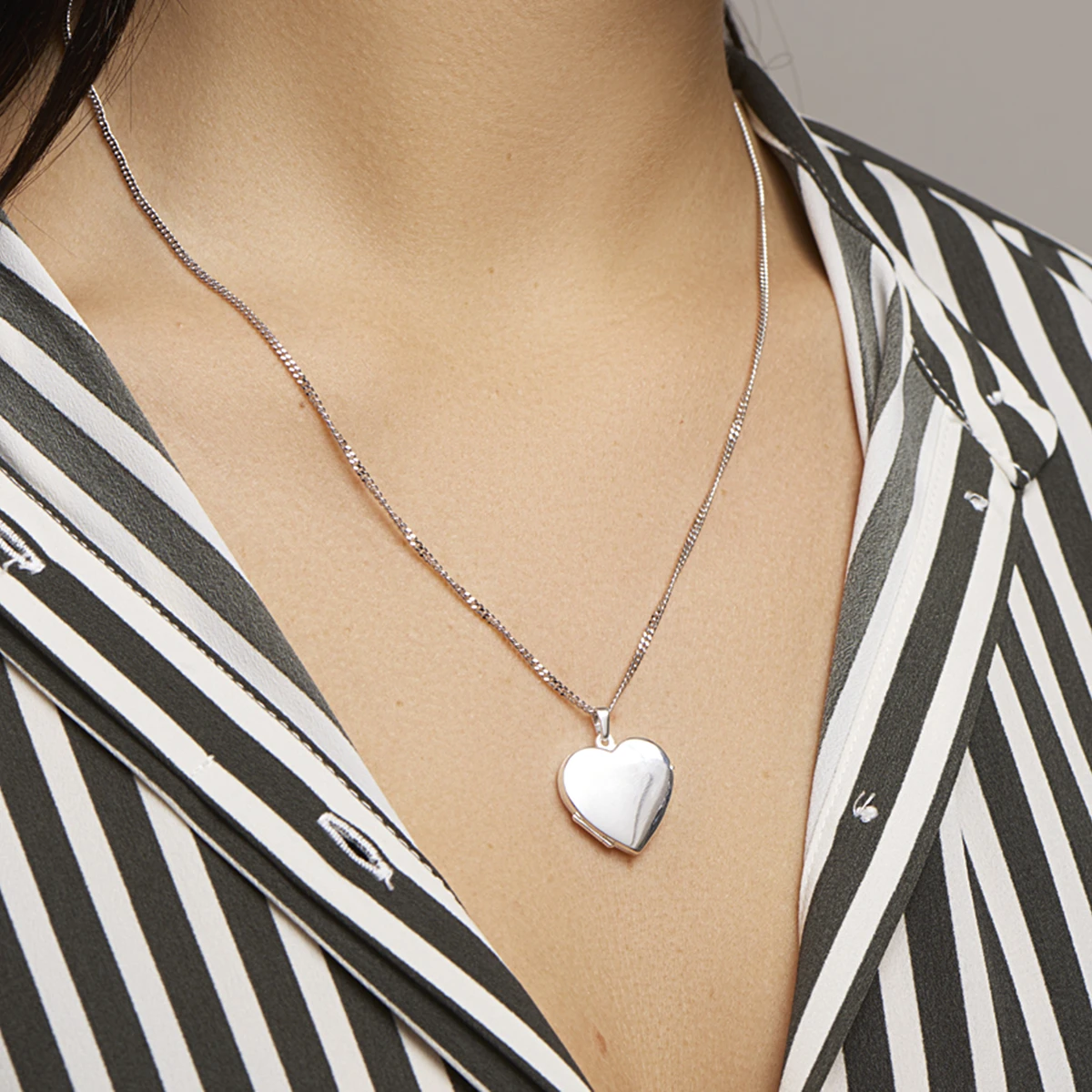 medaillon hart zilver wit