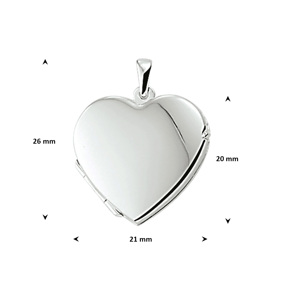 medaillon hart zilver wit