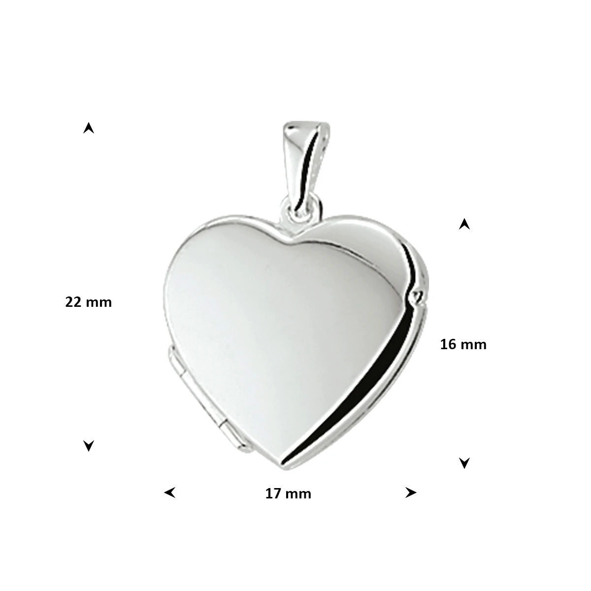 medaillon hart zilver wit