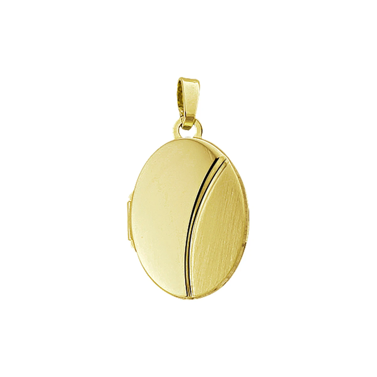 medaillon poli/mat 14K geelgoud