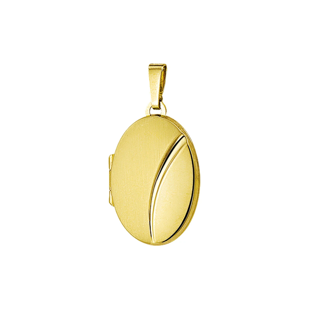 medaillon poli/mat 14K geelgoud