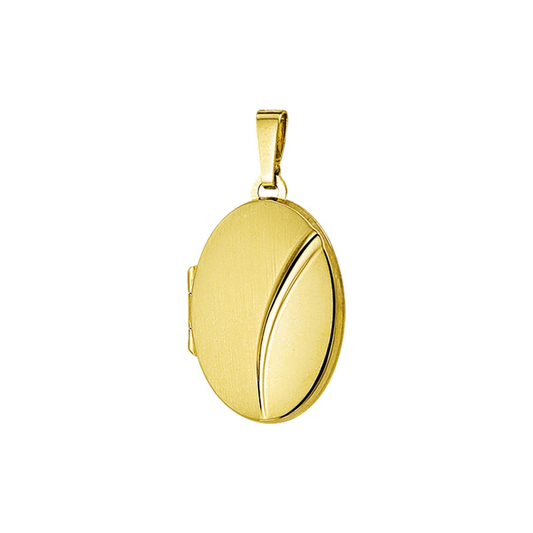 medaillon poli/mat 14K geelgoud