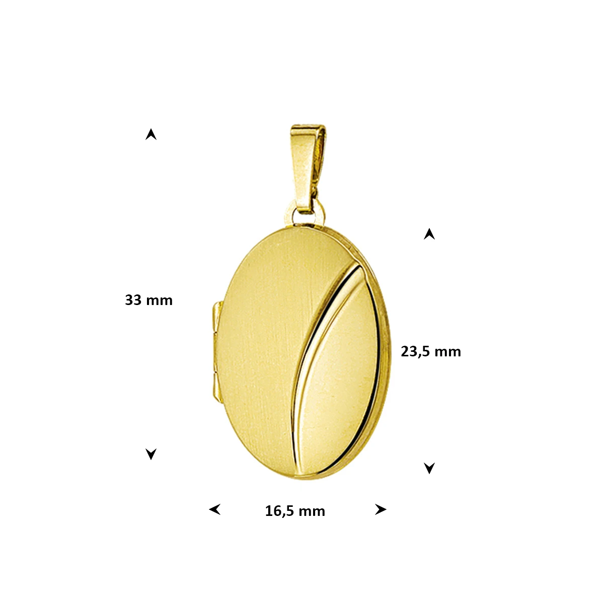 medaillon poli/mat 14K geelgoud