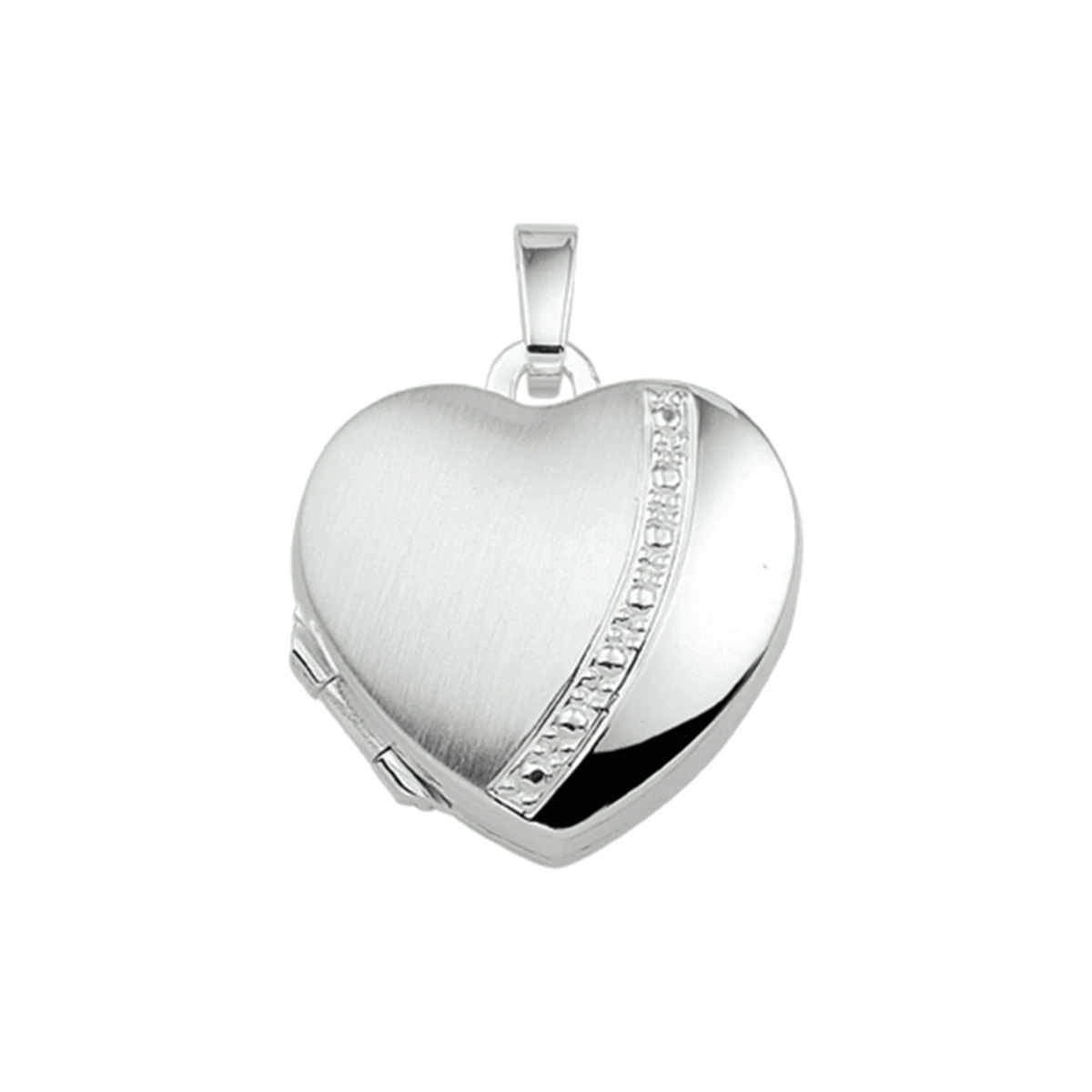 medaillon poli/mat 17 mm zilver wit