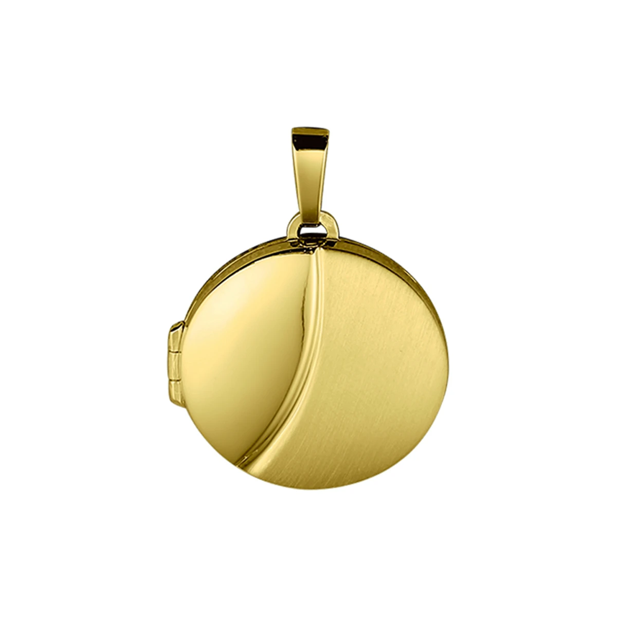 medaillon poli/mat 21,5 mm 14K geelgoud