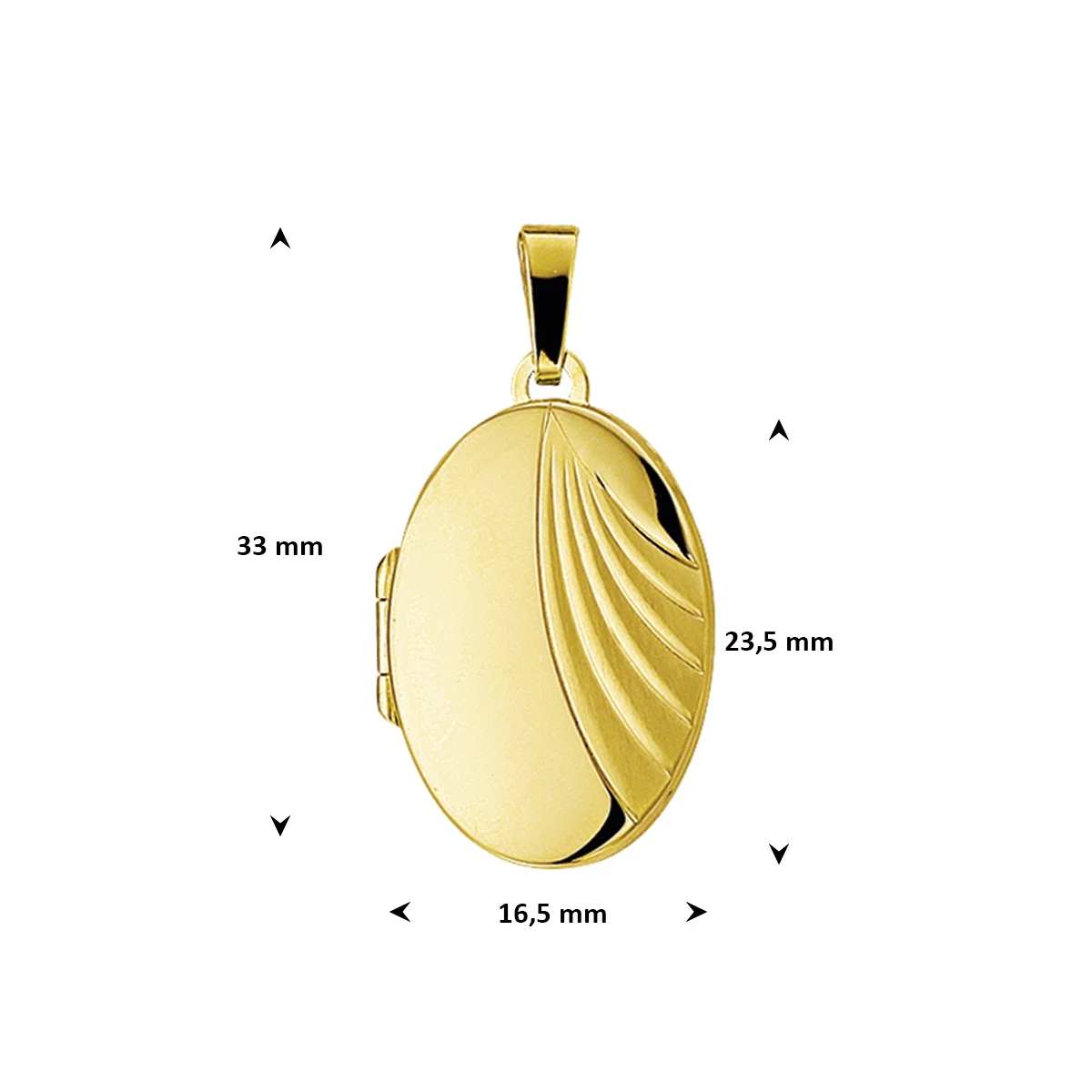 medaillon poli/mat 23,5 mm 14K geelgoud