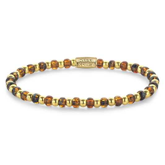 Mix Glass Rocks Tiger gold-coloured - 4mm M