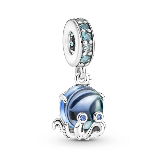 Murano Glas Cute Octopus Dangle Charm