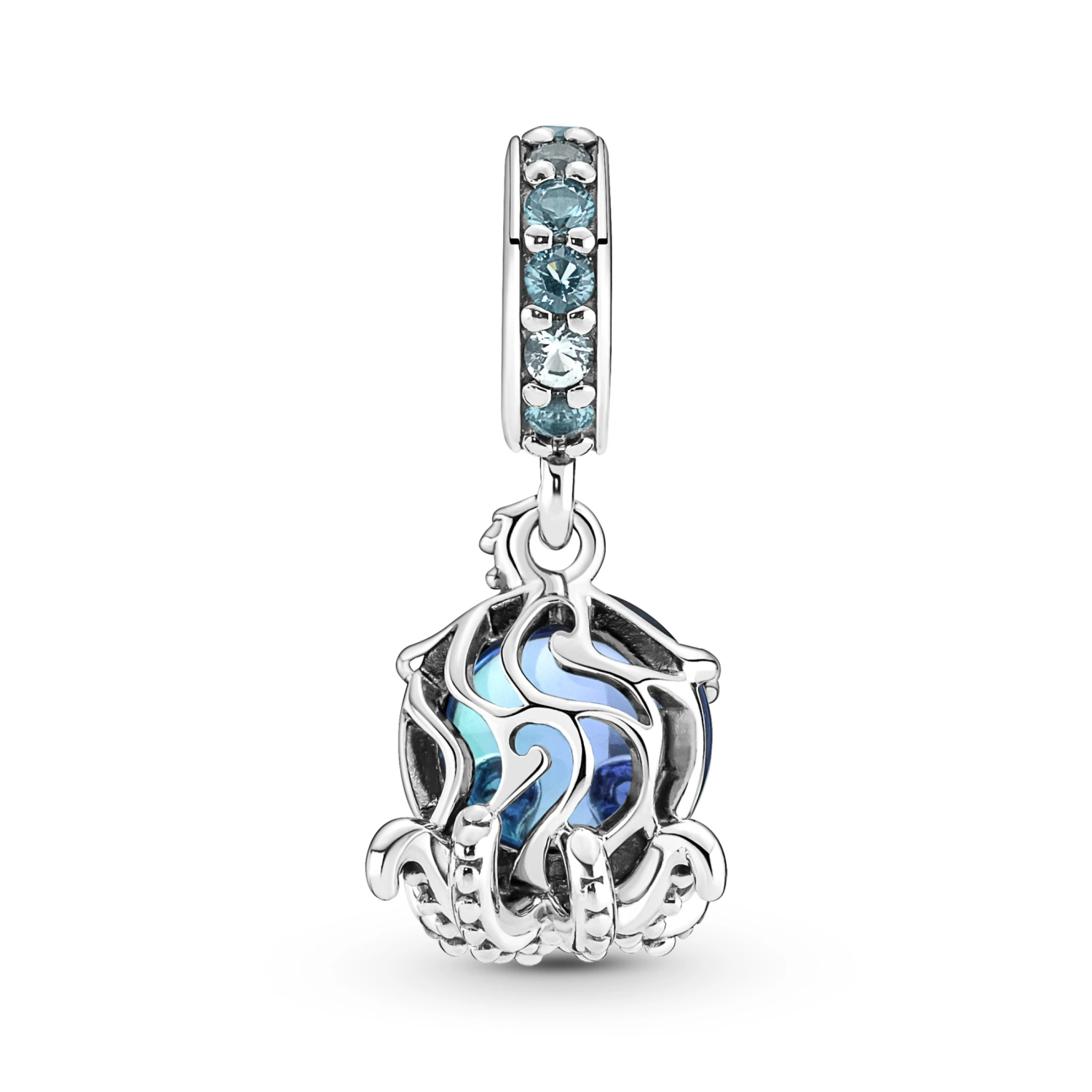 Murano Glass Cute Octopus Dangle Charm