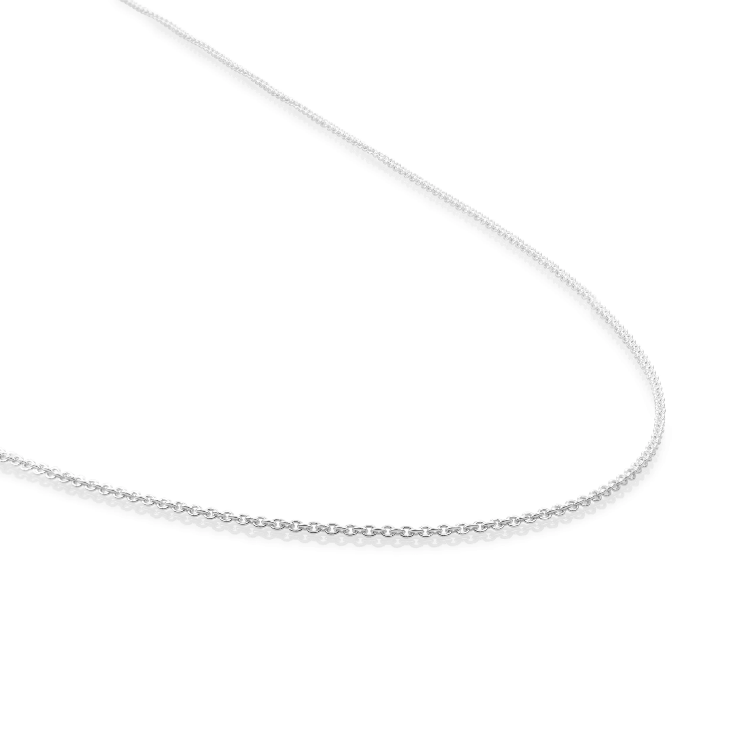 Necklace | Anchor chain rhodium plated - Silver - 70cm