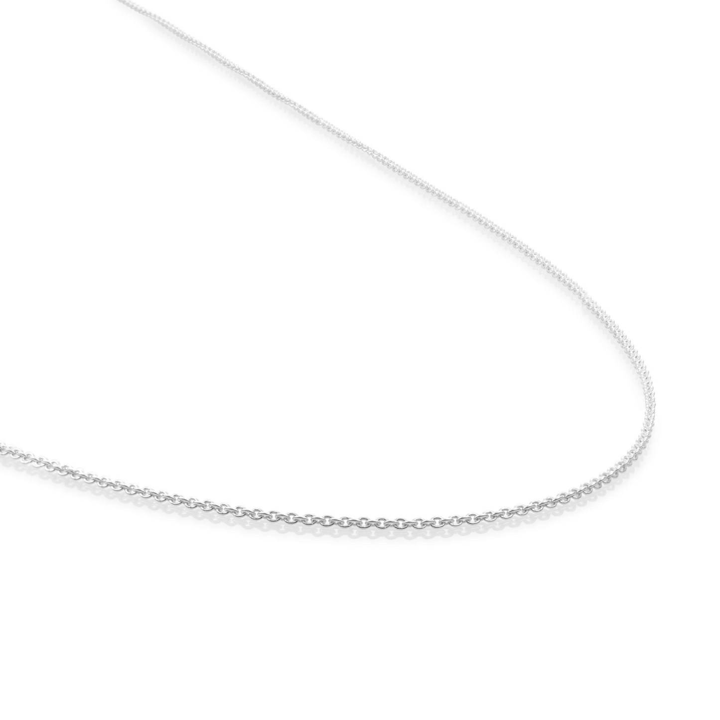 Necklace | Anchor chain rhodium plated - Silver - 80cm