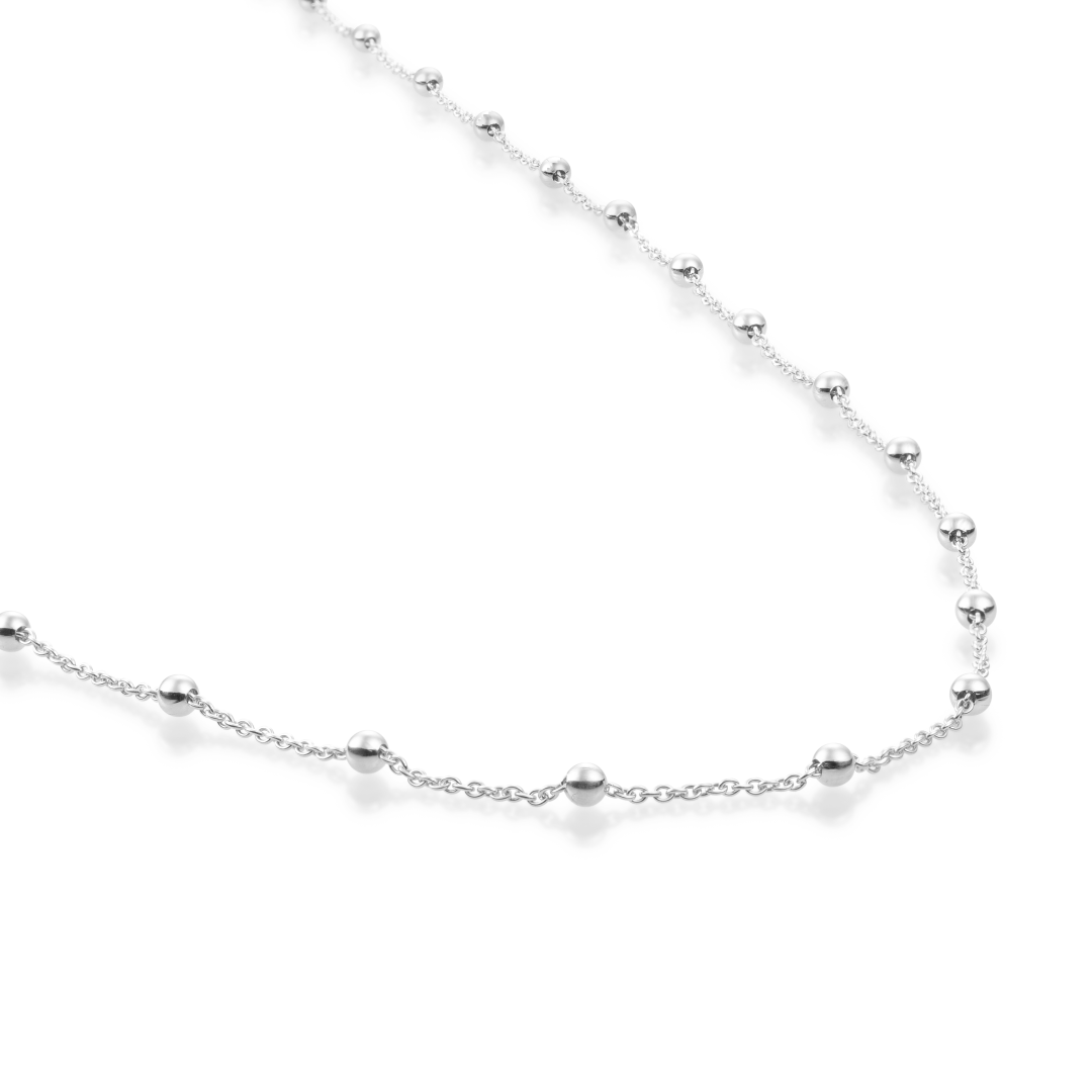 Necklace - Ball chain rhodium plated - Silver - 70cm