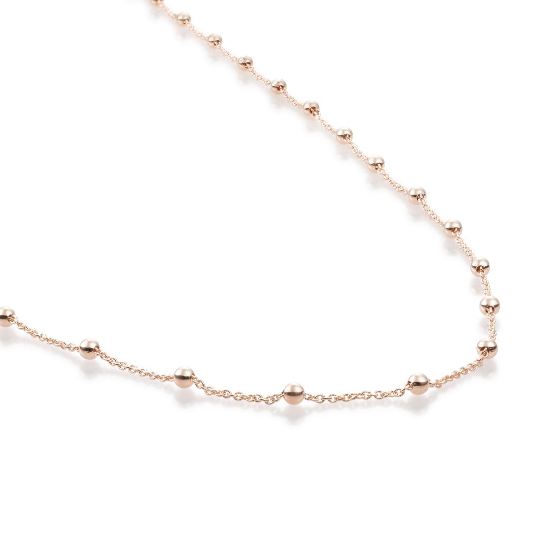 Necklace - Ball chain rose gold plated - Silver - 90cm