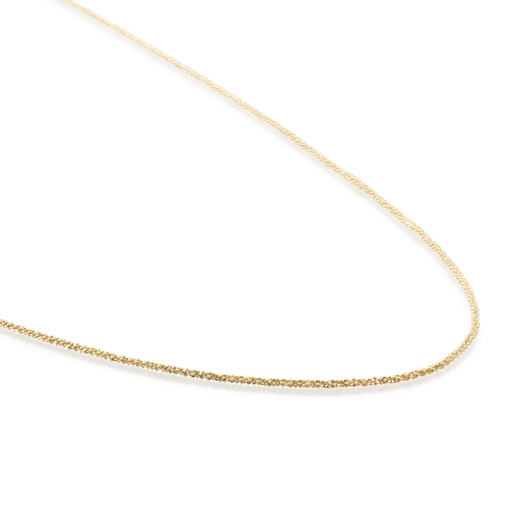 Necklace - Criss Cross chain gold plated - Silver - 80cm