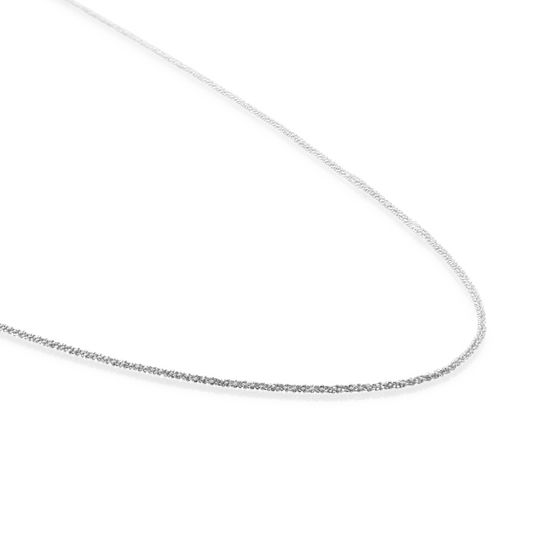 Necklace - Criss Cross chain rhodium plated - Silver - 80cm