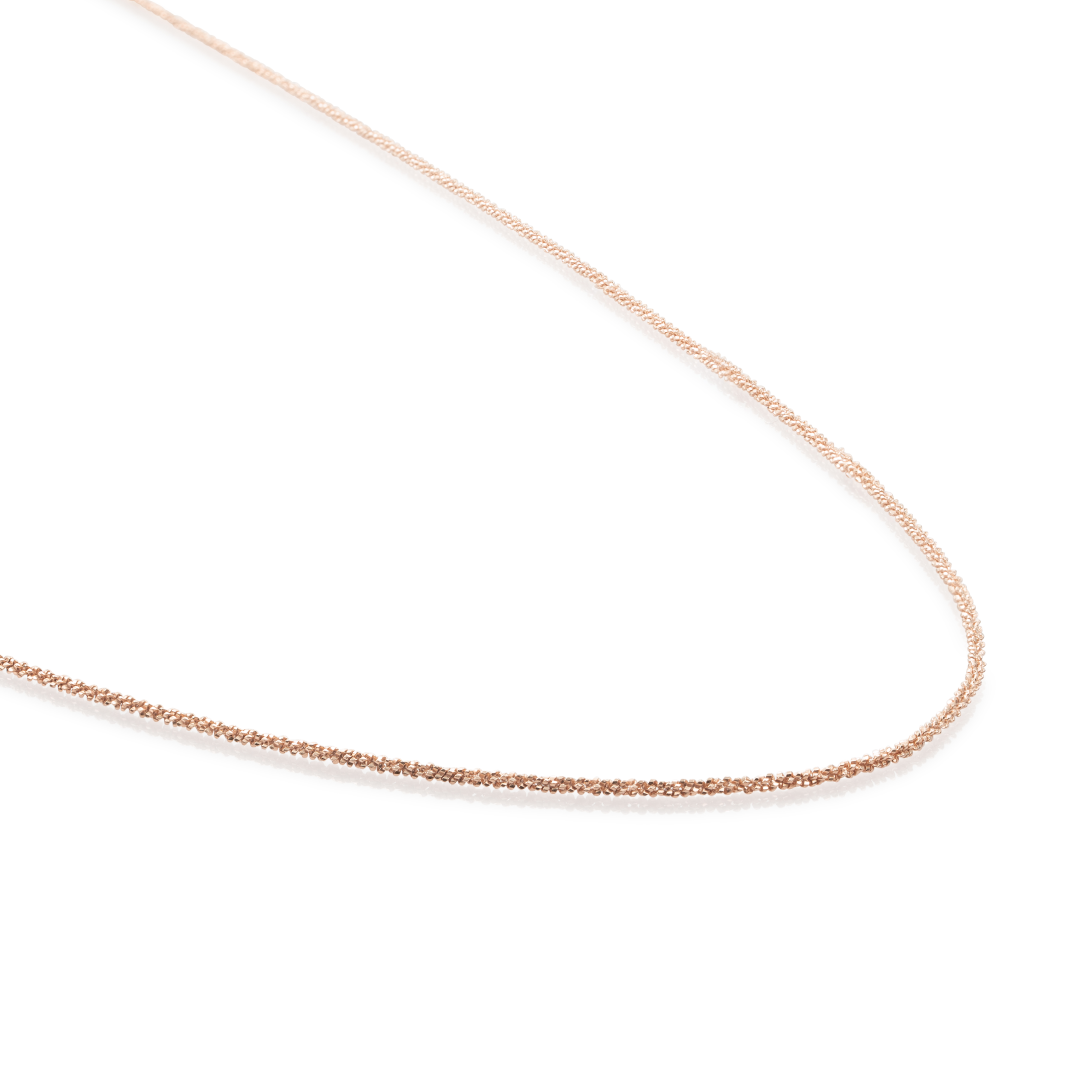 Necklace - Criss Cross chain rose gold plated - Silver - 90cm