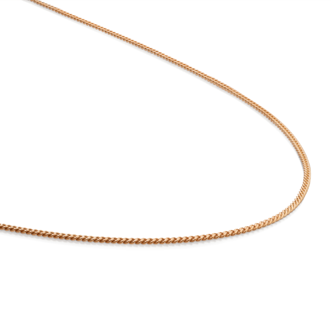 Necklace | Curb chain rose gold plated - Silver - 42cm