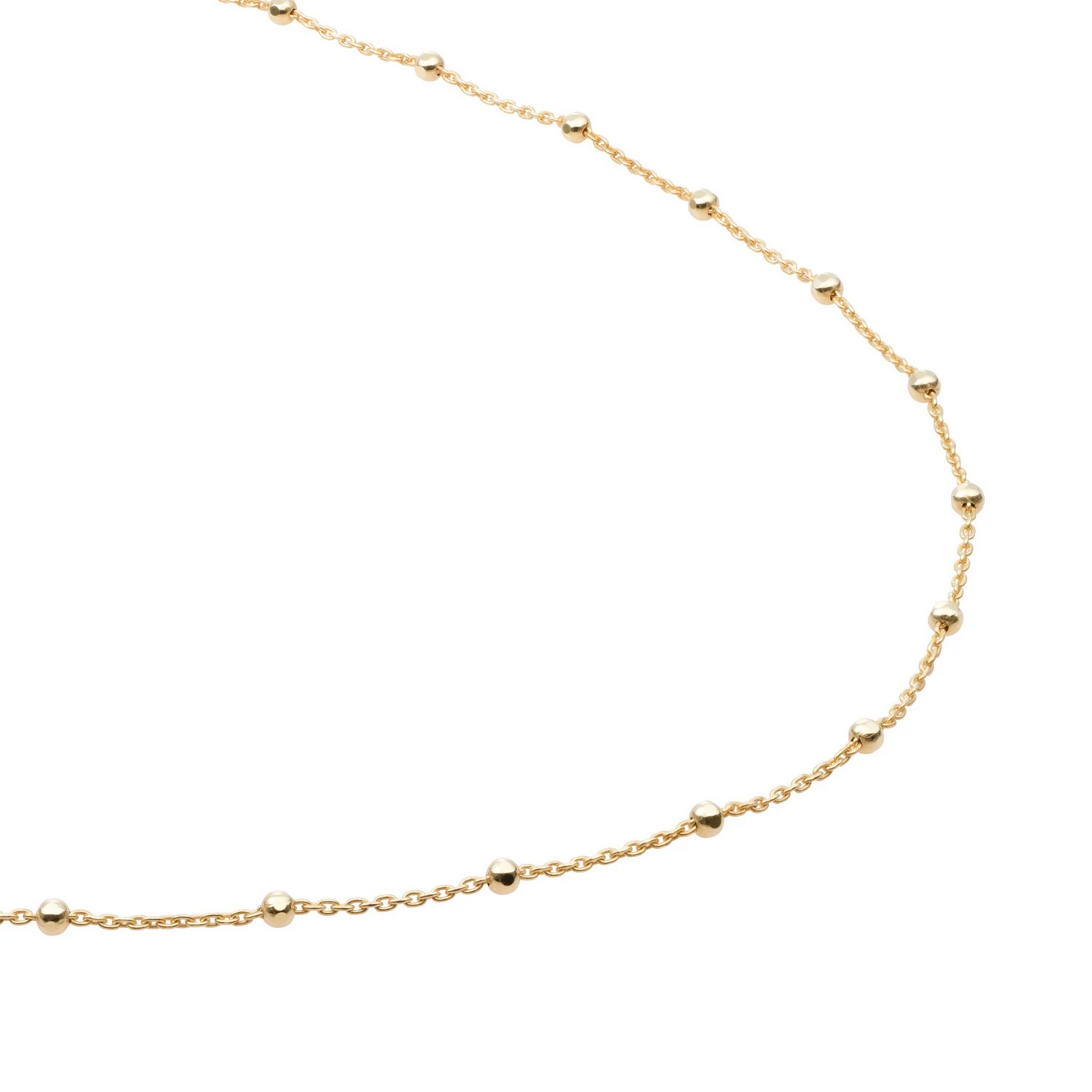 Necklace | Faceted Ball Chain gold plated - Silver - 42cm