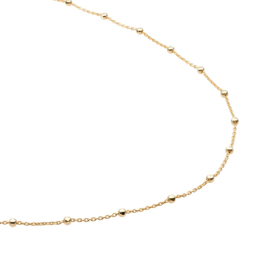 Necklace | Faceted Ball Chain gold plated - Silver - 42cm