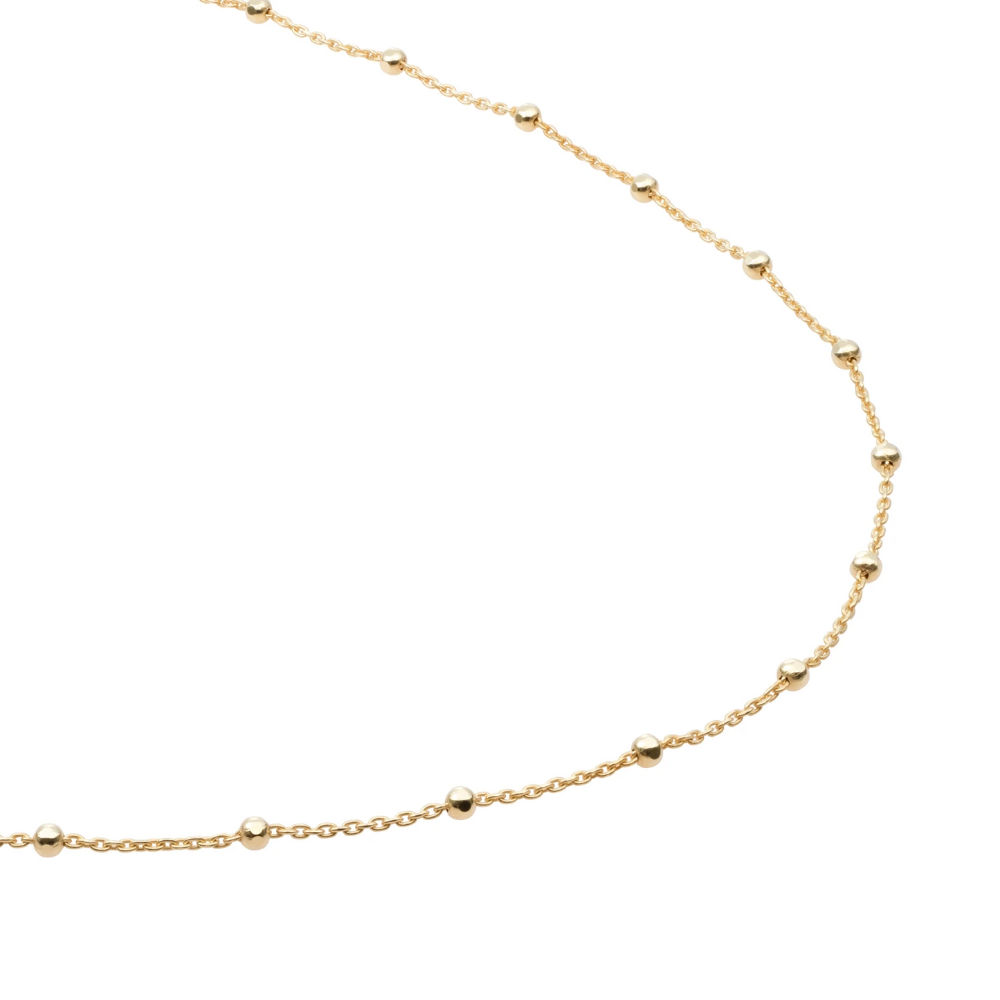 Necklace | Faceted Ball Chain gold plated - Silver - 50cm