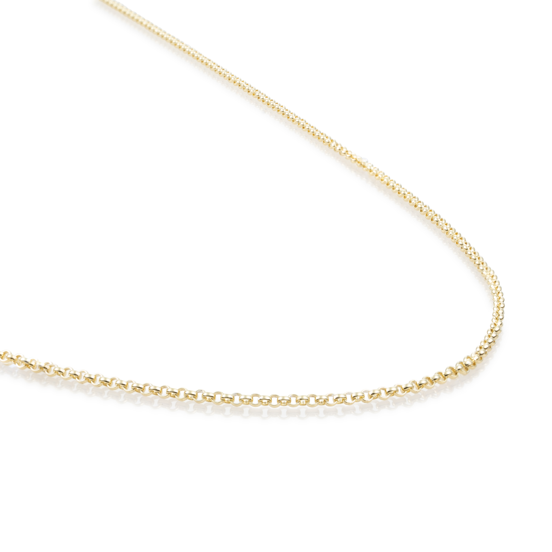 Necklace - Loop chain gold plated - Silver - 90cm