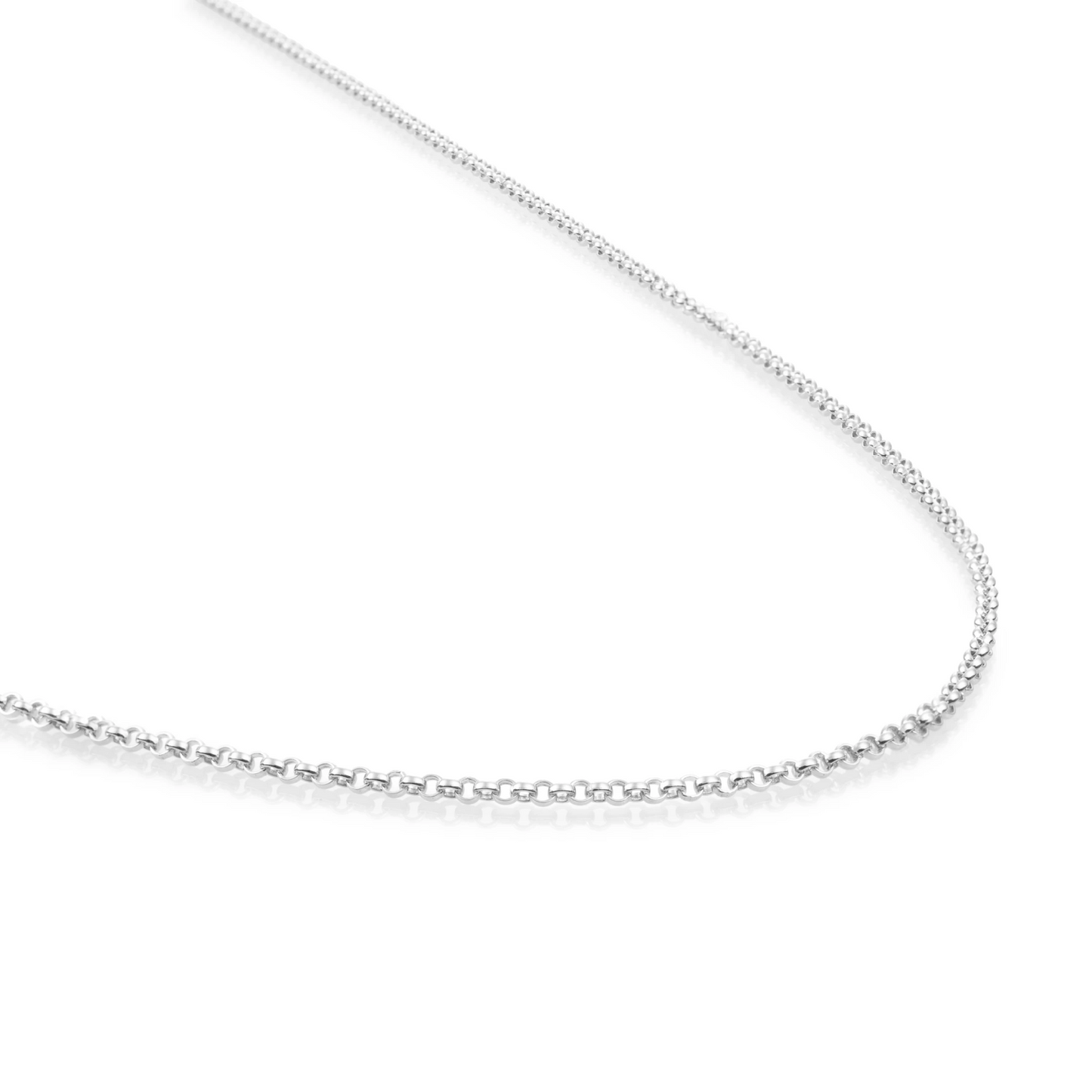 Necklace - Loop chain rhodium plated - Silver - 90cm