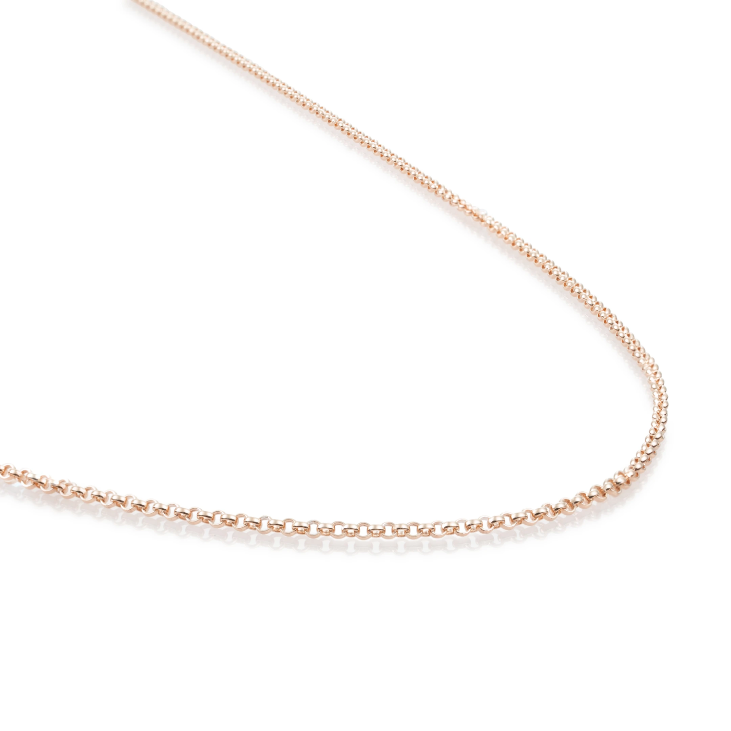 Necklace - Loop chain rose gold plated - Silver - 50cm