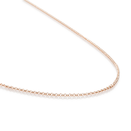 Necklace - Loop chain rose gold plated - Silver - 80cm