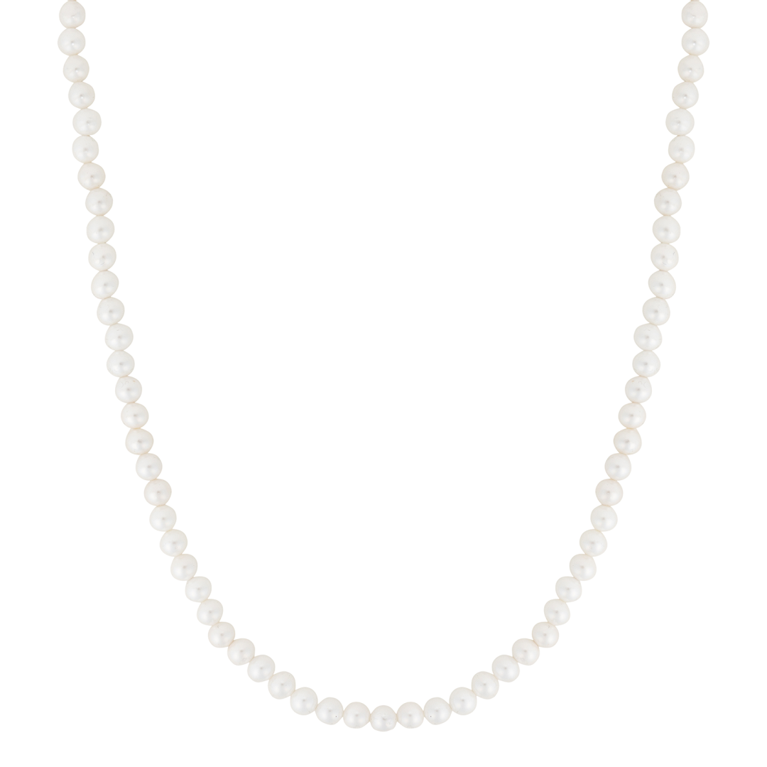 Necklace Pearl Mountain - 6mm - Inox - (50+5cm)