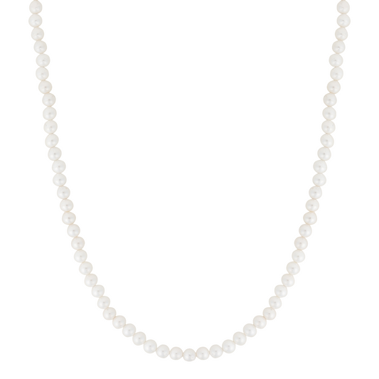 Necklace Pearl Mountain - 6mm - Inox - (50+5cm)