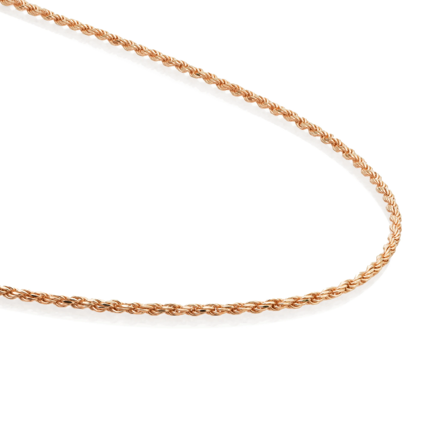 Necklace | Rope chain rose gold plated - Silver - 80cm