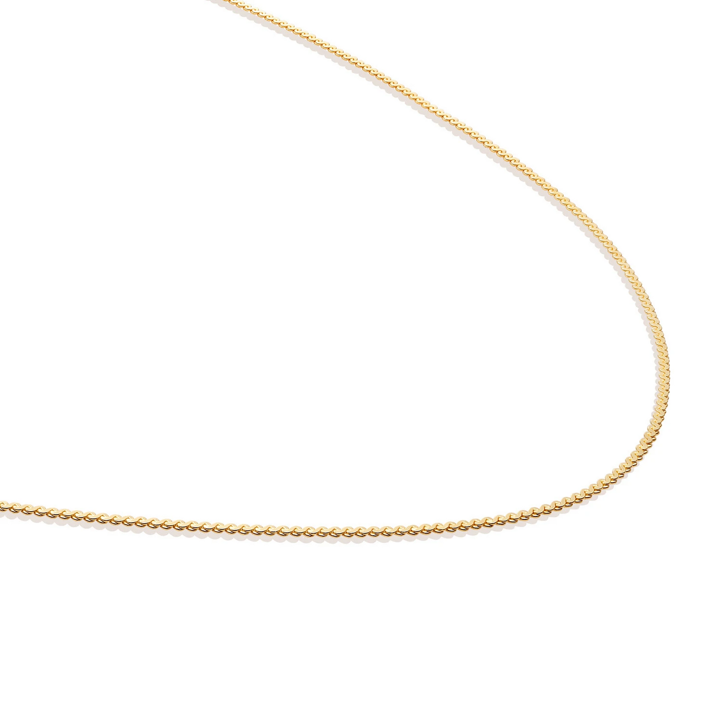 Necklace | Serpentine Chain gold plated - Silver - 42cm