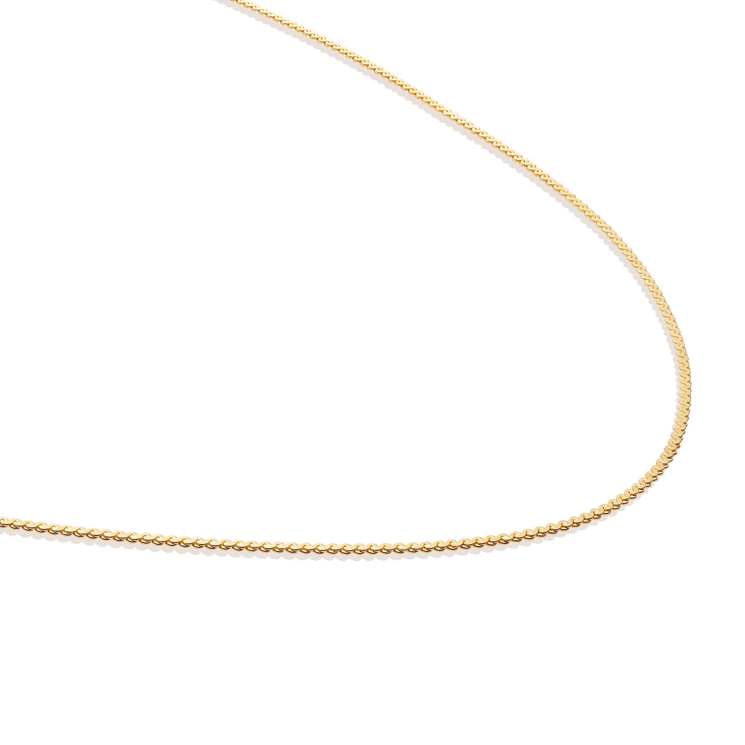 Necklace | Serpentine Chain gold plated - Silver - 42cm