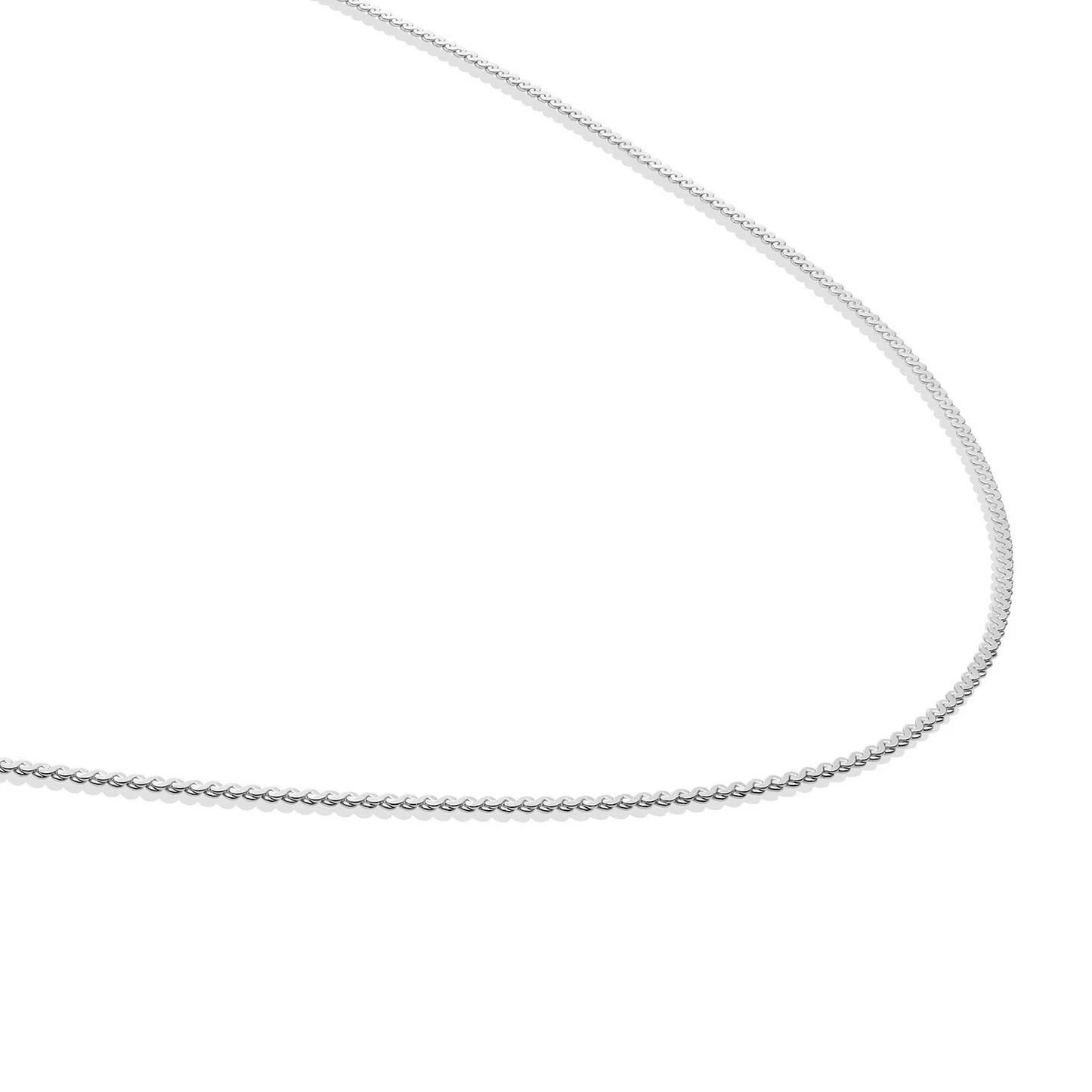 Necklace | Serpentine Chain rhodium plated - Silver - 42cm - SN-SPS-042