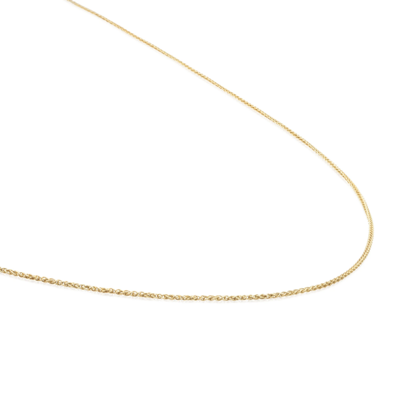 Necklace - Wheat chain gold plated - Silver - 50cm